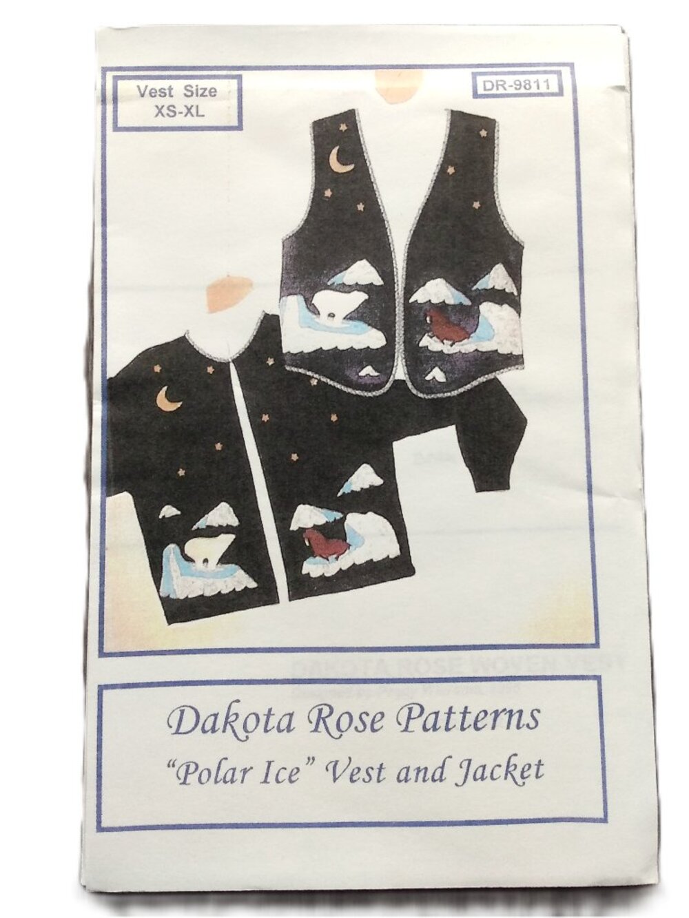Vintage 90s Polar Ice Vest & Jacket Sewing Pattern XS-XL Winter Quilted Applique